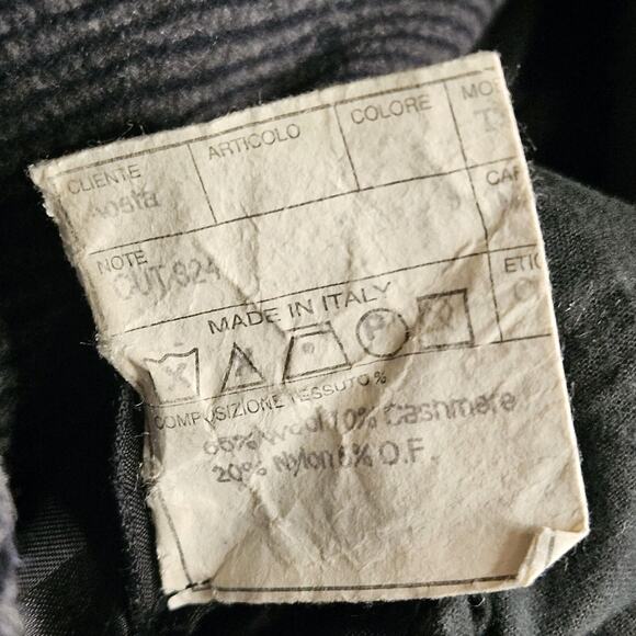 Vintage MARIO VALENTE TORINO Italian Coat Charcoal Gray Wool Cashmere Men US 42R - Picture 11 of 12
